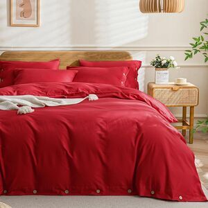 JELLYMONI Bedding Duvet Cover Full Size  3 Pieces Full 80"x90"  Cotton Linen